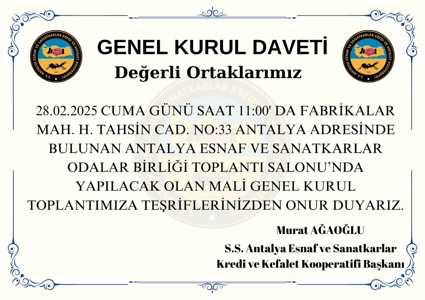 Genel Kurul Daveti